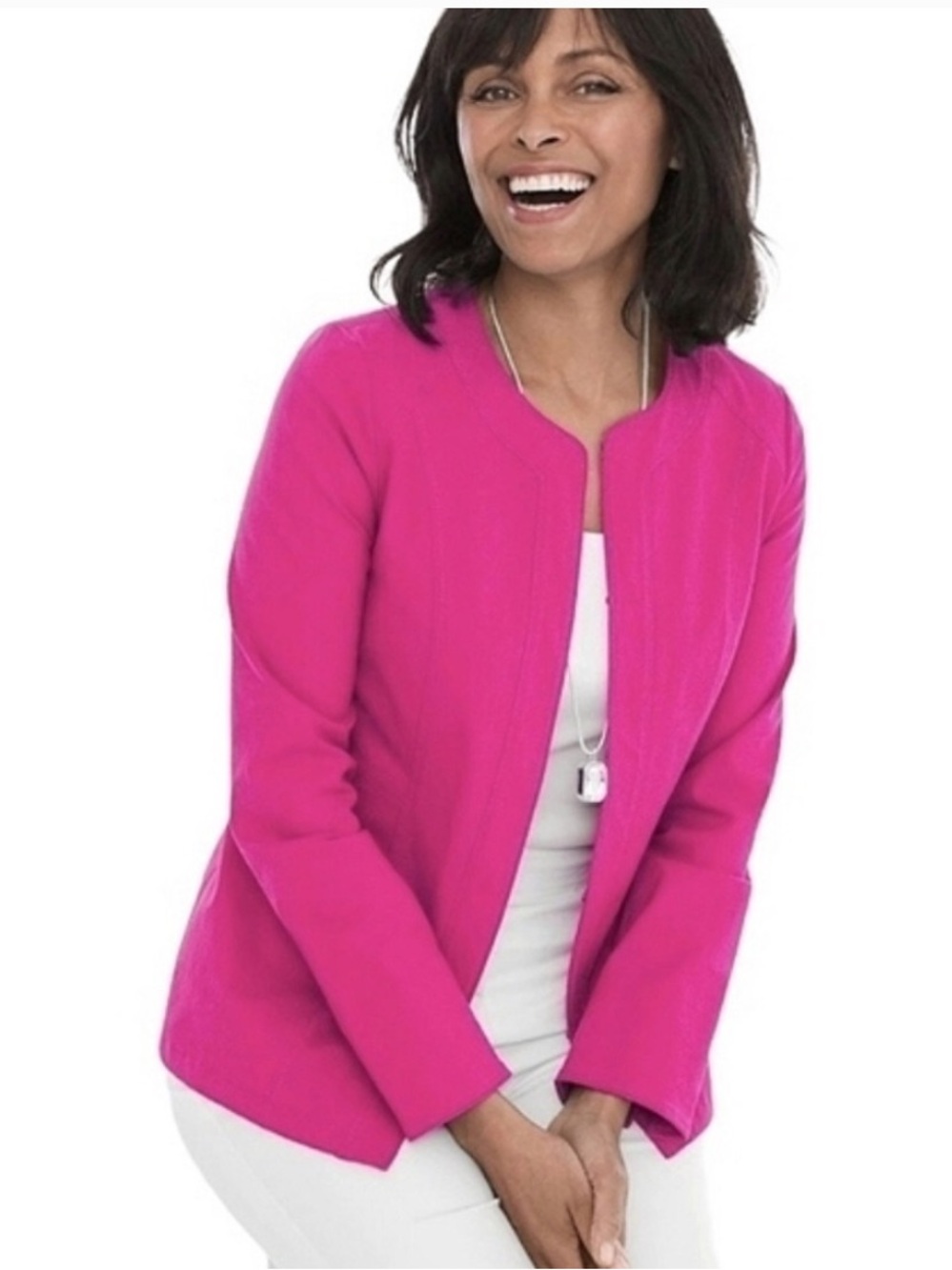 Chico's Women's Violet-Pink Tailored Blazer Jacket